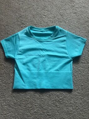 Short Sleeve Turquoise Crewneck Tee by AERIE